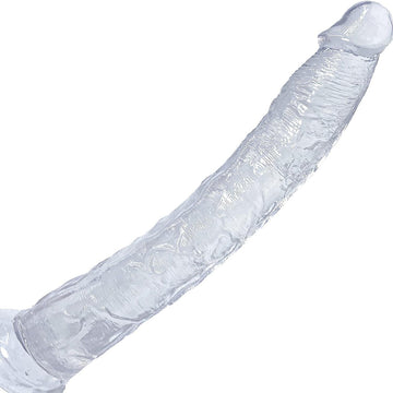Long Dildo Trasparente Realistico Curvo 34 cm