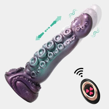 Dildo Vibrante Tentacolo Riscaldato Telecomandato Silicone 20.5cm