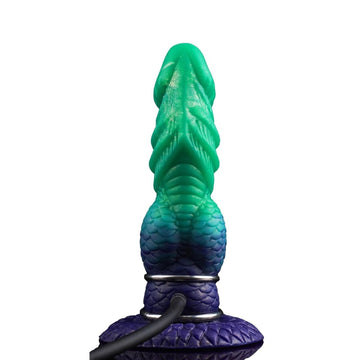 Monster Dildo Gonfiabile Verde Con Nodo 19cm