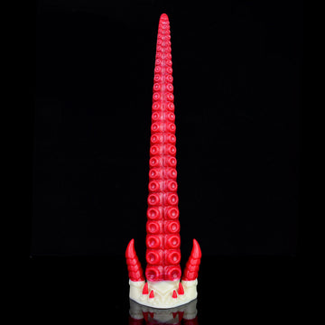 Rosso Extralungo Costolato Dildo Tentacolo Silicone 44cm