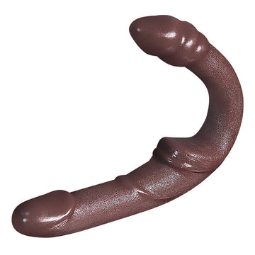 Strapless Strapon Dildo Marrone Doppio Per Coppie