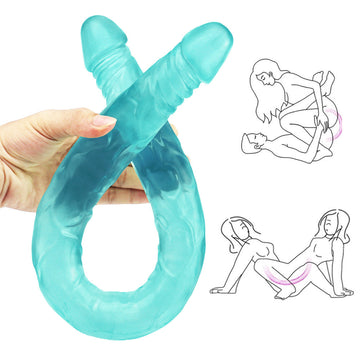 Verde Lungo Dildo Doppio Per Lesbiche 55cm