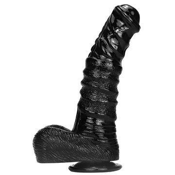 Dildo Grosso Horse Nero Curvo Con Ventosa 25cm