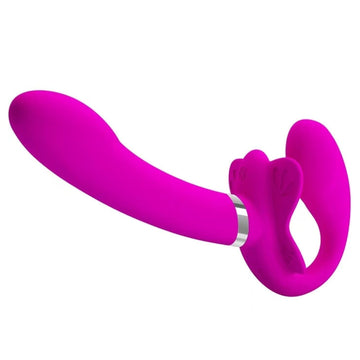 Strapless Doppia Strap On Vibratore In Silicone