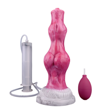 Dildo Eiaculante Doppio Dog Nodo Rosa 20cm