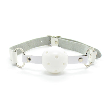 Bianco Bavaglio A Sfera Cavo BDSM