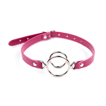 Rosa Doppio Ring Gag In Metallo