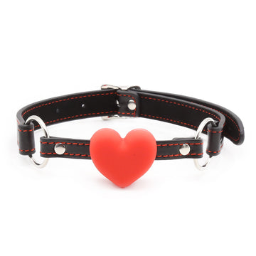 Rosso Mouth Gag Forma A Cuore BDSM