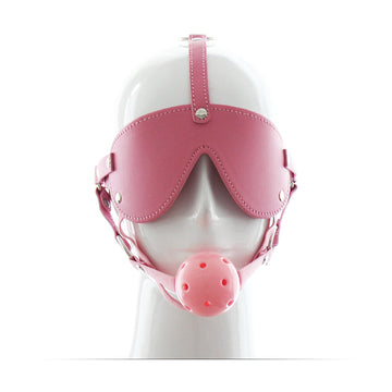 Rosa Maschera Bondage Ball Gag In Pelle
