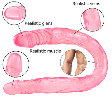 Dildo Doppio Rosa Lungo Per Coppie 55cm