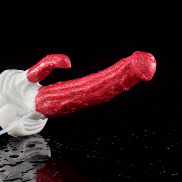 Dildo Doppia Penetrazione Eiaculante Equino Rosso 20cm