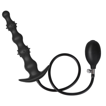 Nero Spinoso Perla Plug Gonfiabile In Silicone