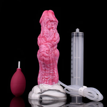 Dragon Dildo Eiaculante Rosa Semitrasparente Scaglie 20.4cm