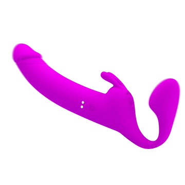 Strapless Dildo Rabbit Viola Vibrante Con Aspirazione