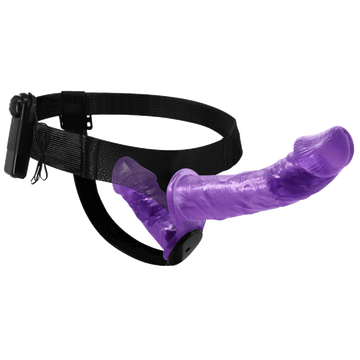 Strap On Doppio Dildo Viola Vibrante