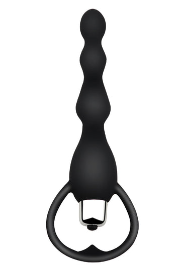Nero Plug Anale Vibrante Con Perline 17cm