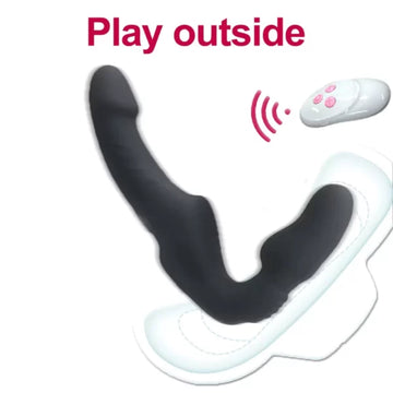 Nero Strapless Strapon Doppio Dildo 22cm