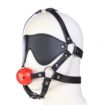 Nero Pelle Benda Ball Gag BDSM
