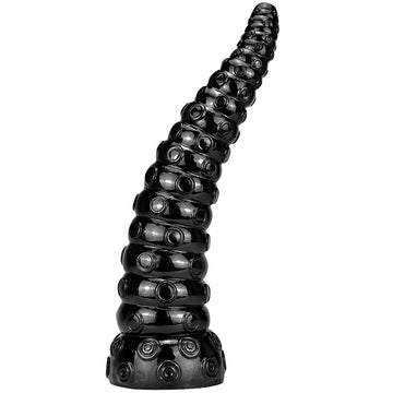 Tentacle Nero Dildo Lungo Costolato Ventosa 38cm