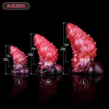 Rosso Monster Dragon Dildo Curvo Punte Ventosa