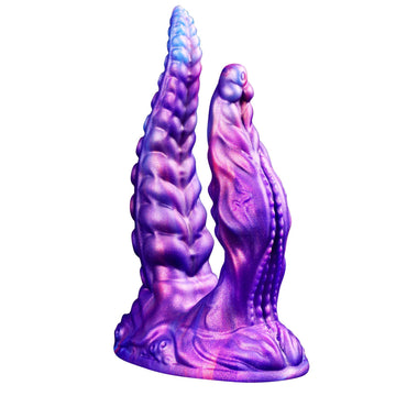 Dildo Doppia Penetrazione Blu Con Tentacoli 22cm