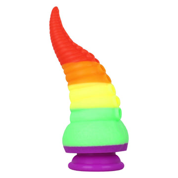 Arcobaleno Dildo Tentacolo Curvo Silicone Con Ventosa