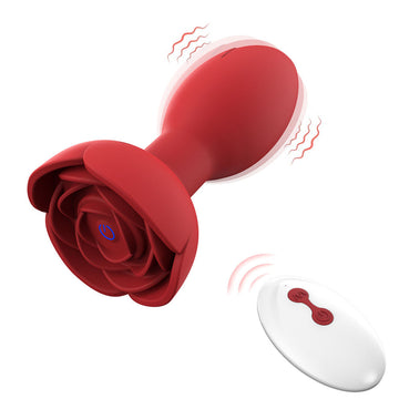 Vibratore Anal Plug Con Rose 10cm