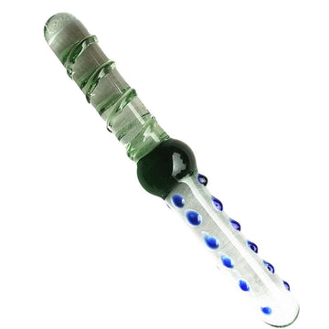 Dildo Doppio Verde Testurizzato In Vetro