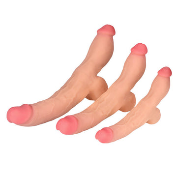 Realistico Doppio Dildo Grosso Silicone 38cm