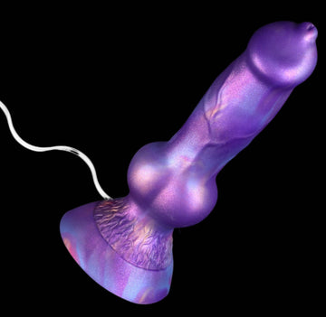 Dog Dildo Eiaculante Viola Silicone Con Nodo